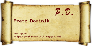 Pretz Dominik névjegykártya
